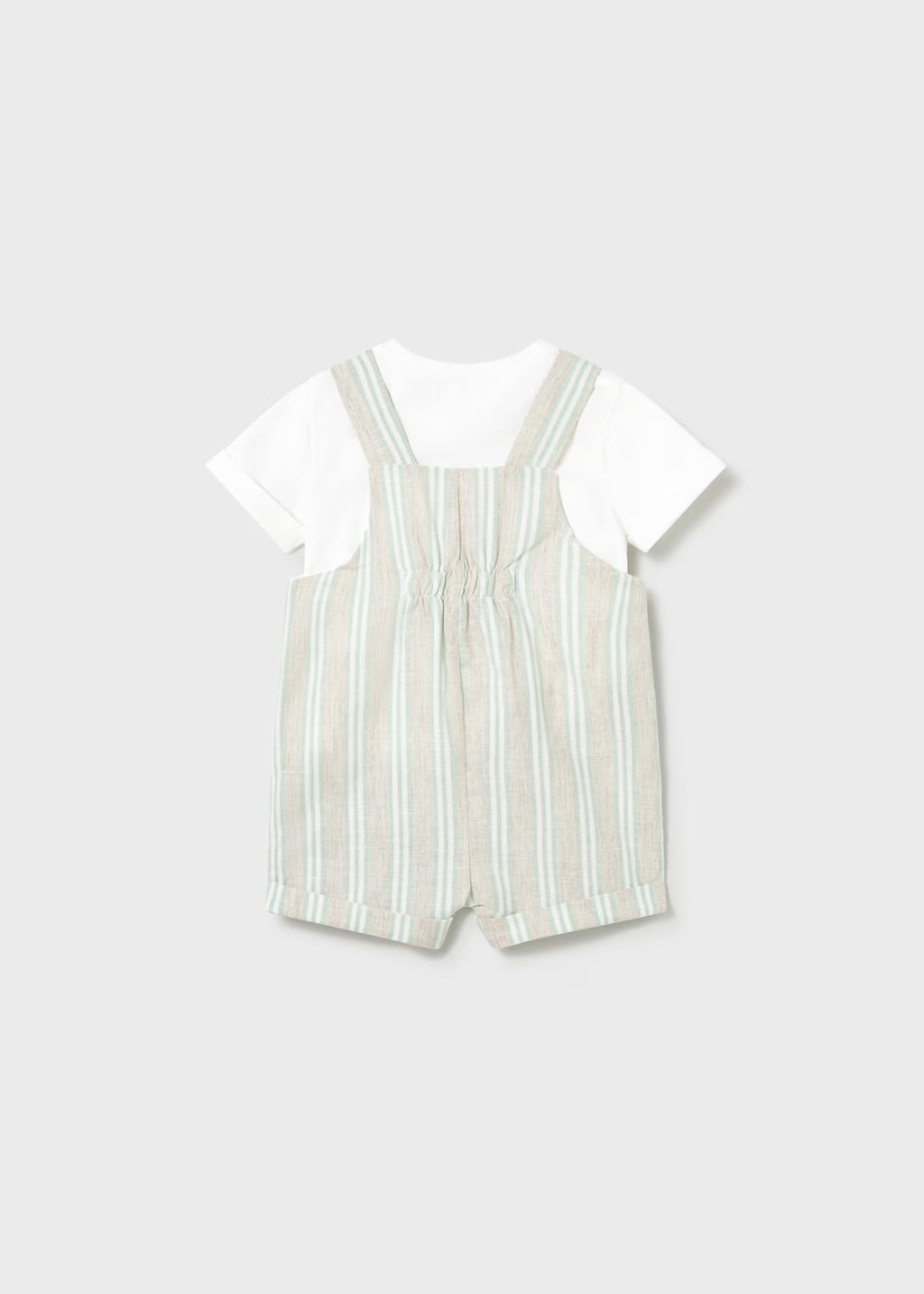 Conjunto jardineira riscas e t-shirt recém nascido